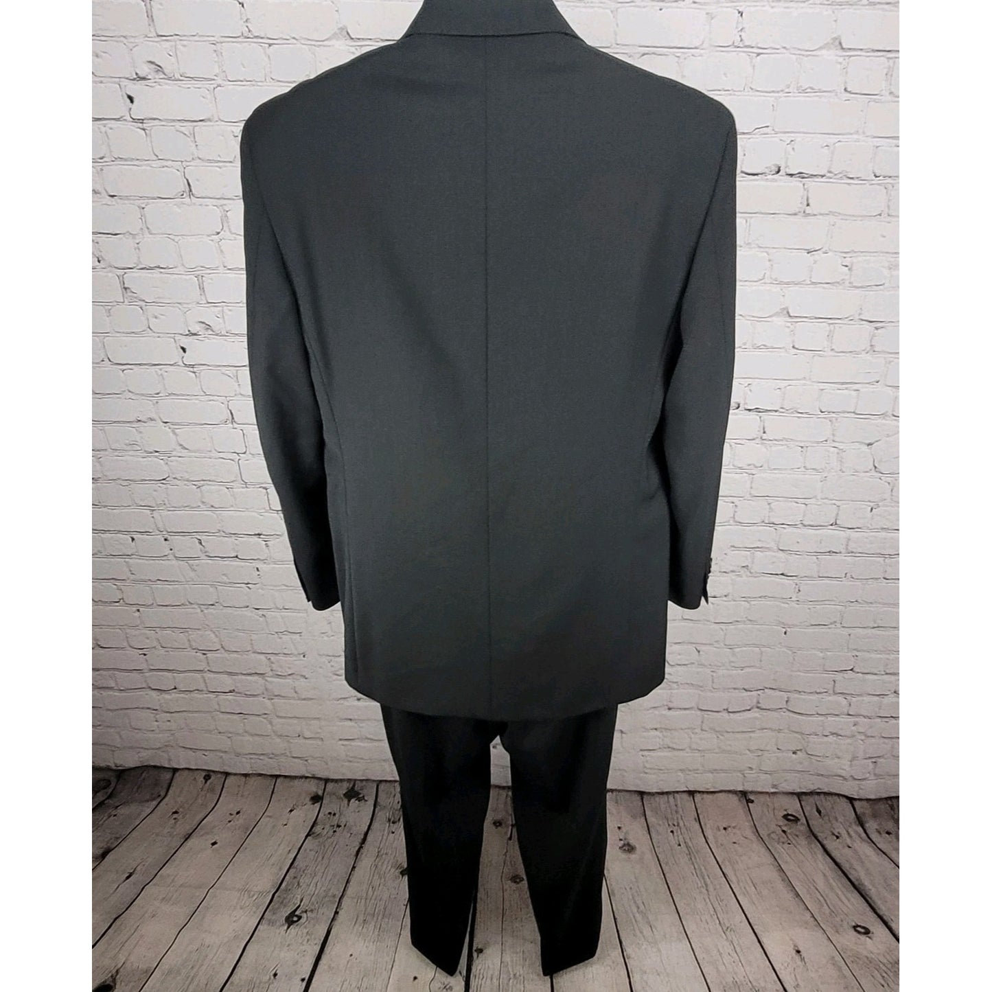Martina Franca Black 100% Wool 3 Button Blazer Pants 2 Piece Suit 40L (34x32.5)