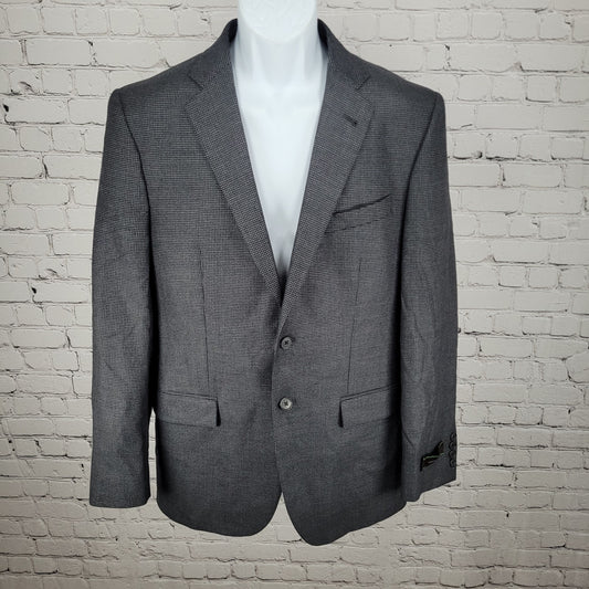 NWT Joseph Abboud Grey 100% Wool Houndstooth Blazer Sport Coat USA Made Size 40R