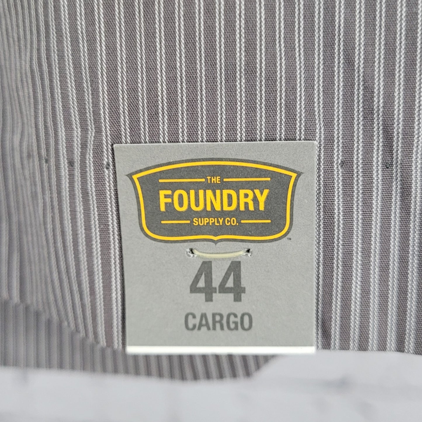 NWD The Foundry Grey Striped 100% Cotton Lightweight Chino Cargo Shorts Size 44
