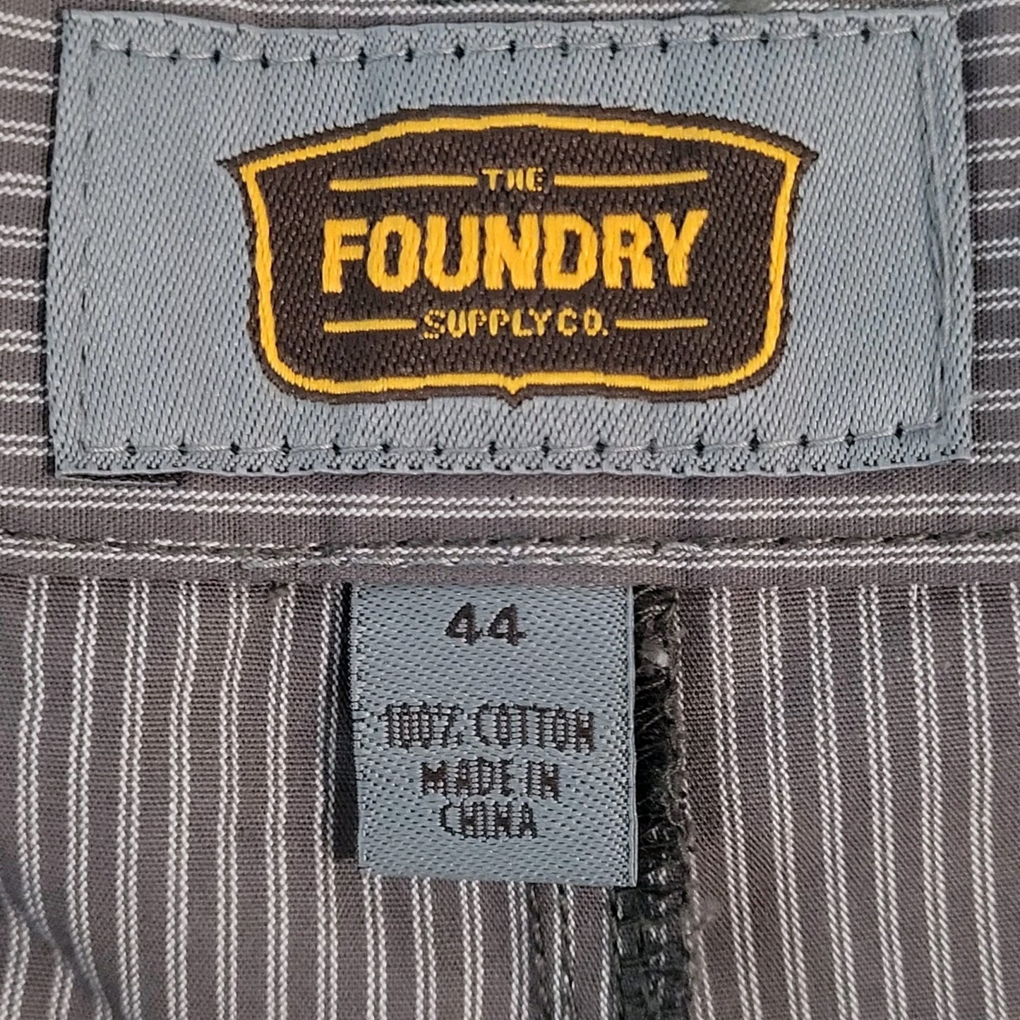 NWD The Foundry Grey Striped 100% Cotton Lightweight Chino Cargo Shorts Size 44