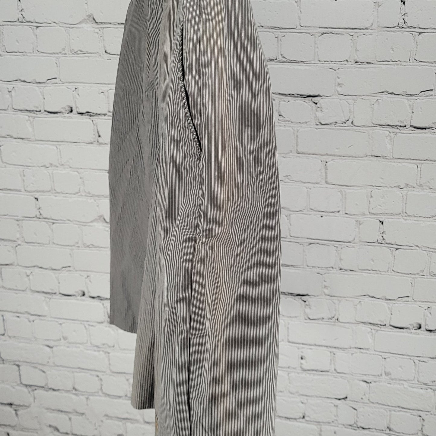 NWD The Foundry Grey Striped 100% Cotton Lightweight Chino Cargo Shorts Size 44
