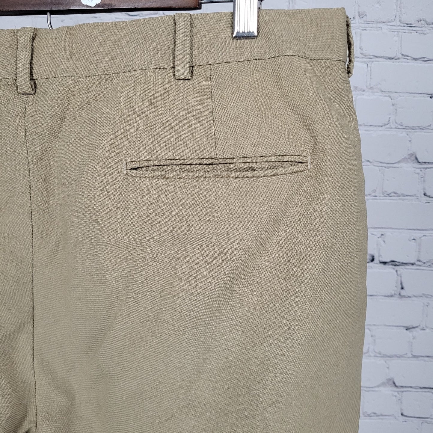 Lands' End Brown 100% Wool Pleated Straight Leg Dress Pants USA 36 (34x31)