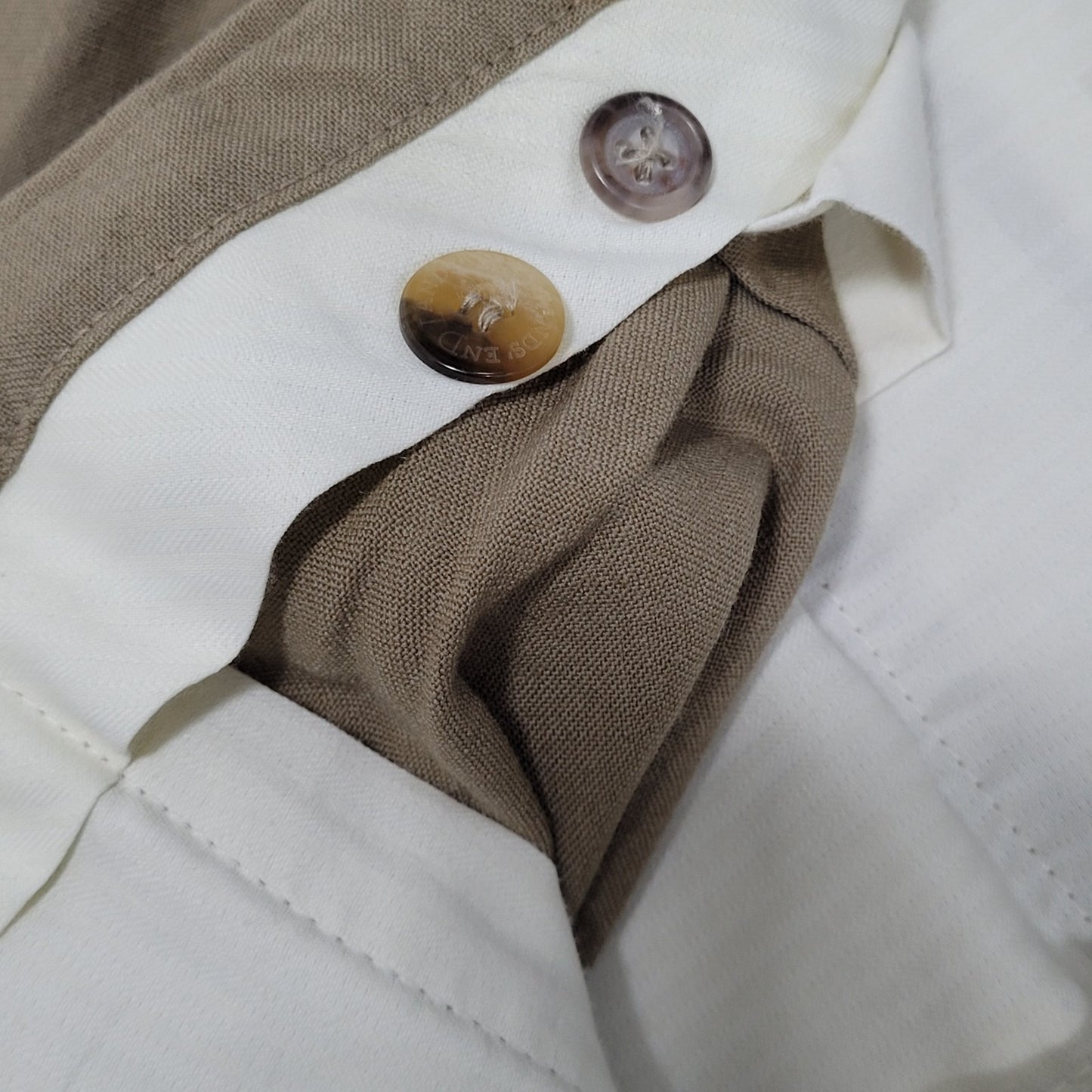 Lands' End Brown 100% Wool Pleated Straight Leg Dress Pants USA 36 (34x31)