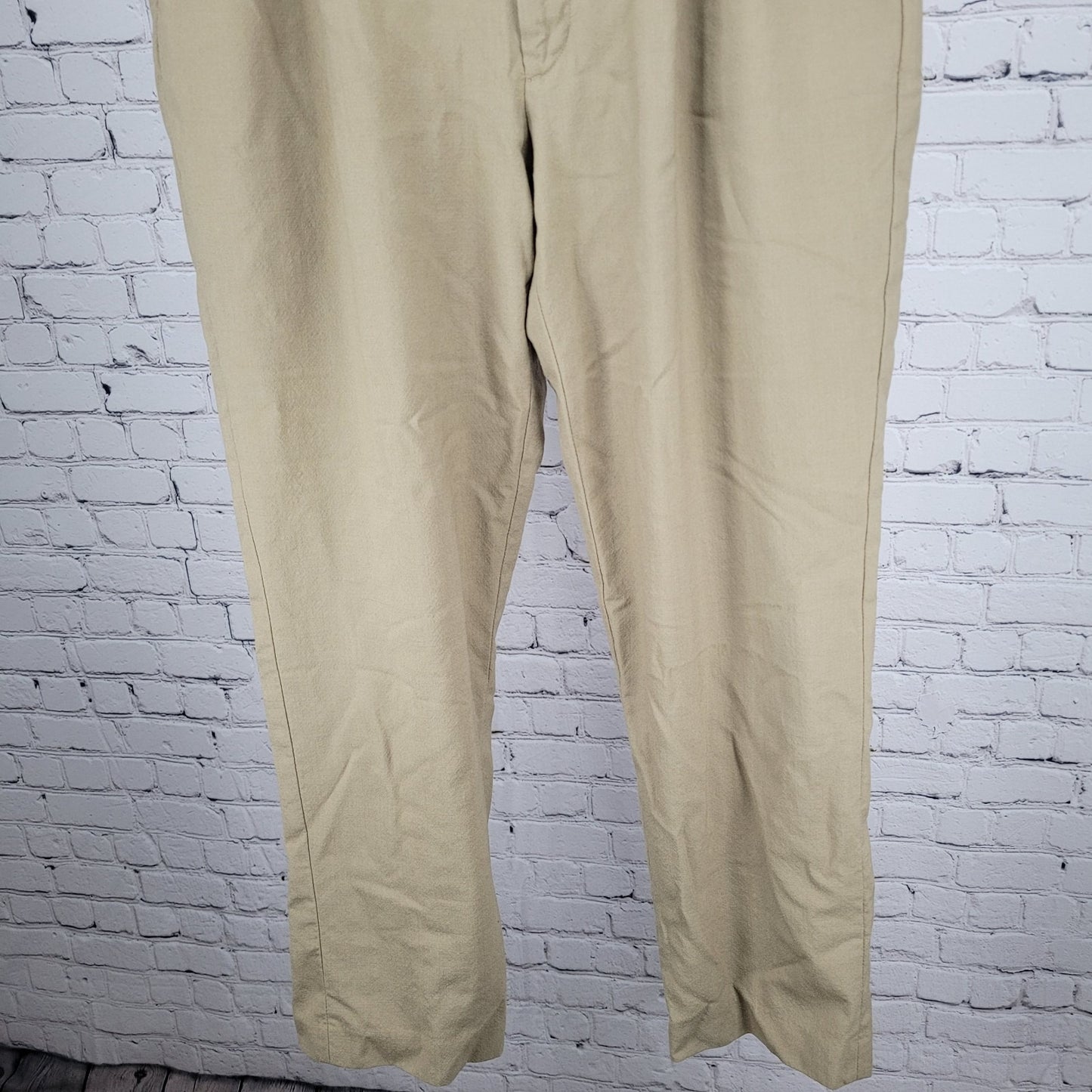 Lands' End Brown 100% Wool Pleated Straight Leg Dress Pants USA 36 (34x31)