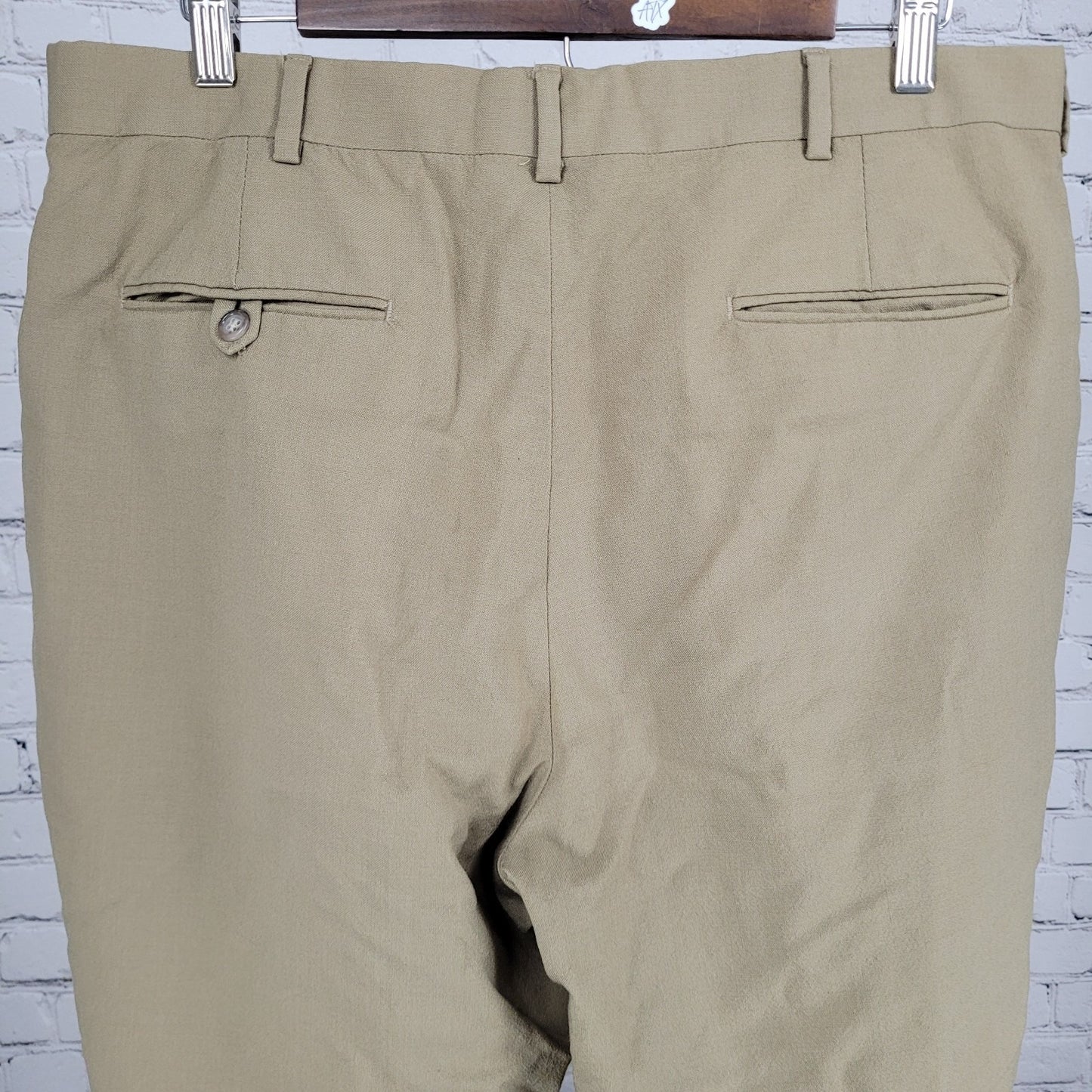 Lands' End Brown 100% Wool Pleated Straight Leg Dress Pants USA 36 (34x31)