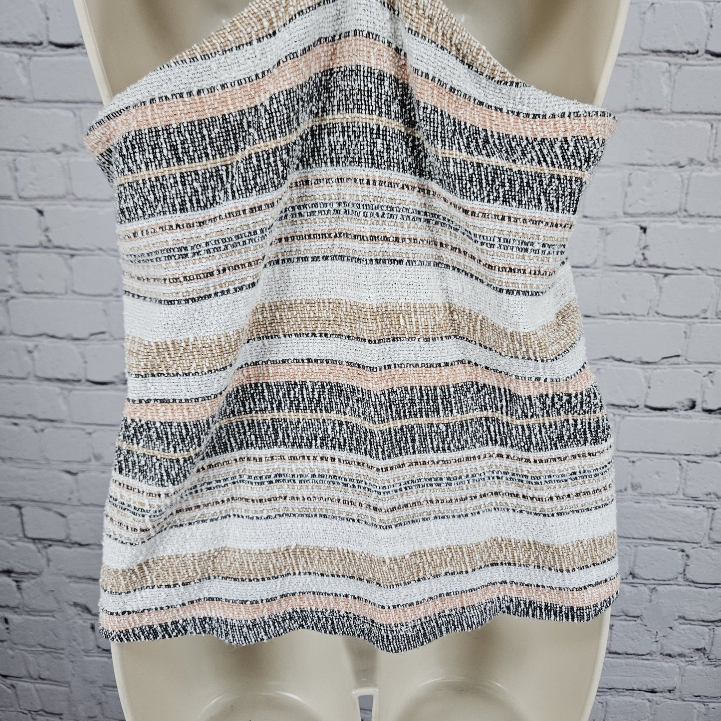 Madewell Multicolor Striped Textured 100% Cotton Ruffle Strap Tank Top Medium M