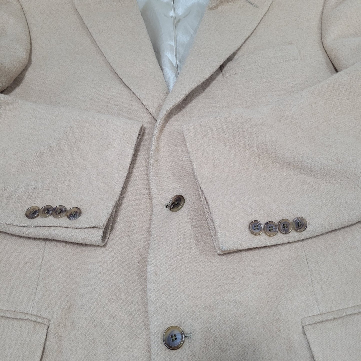 Lands' End Tan 100% Camelhair 2 Button Single Vented Notch Blazer Sport Coat 43L
