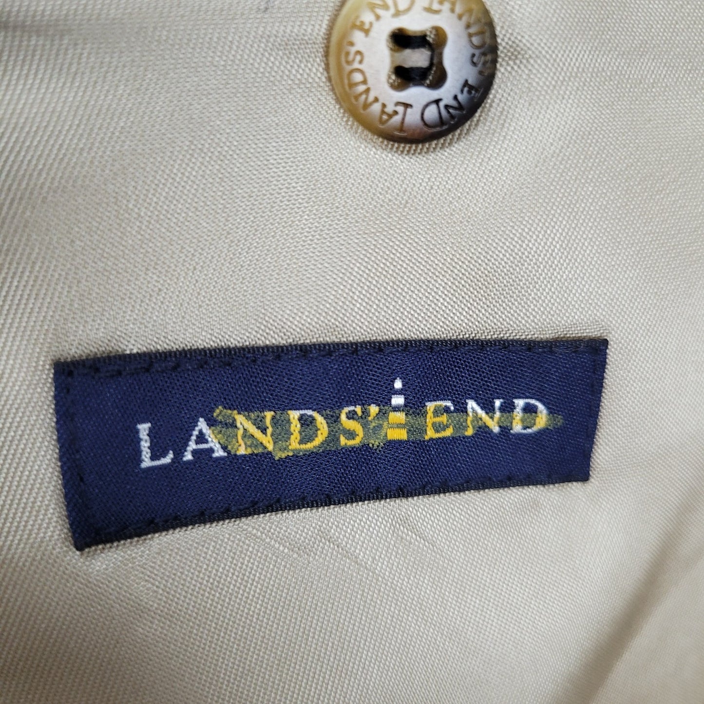 Lands' End Tan 100% Camelhair 2 Button Single Vented Notch Blazer Sport Coat 43L