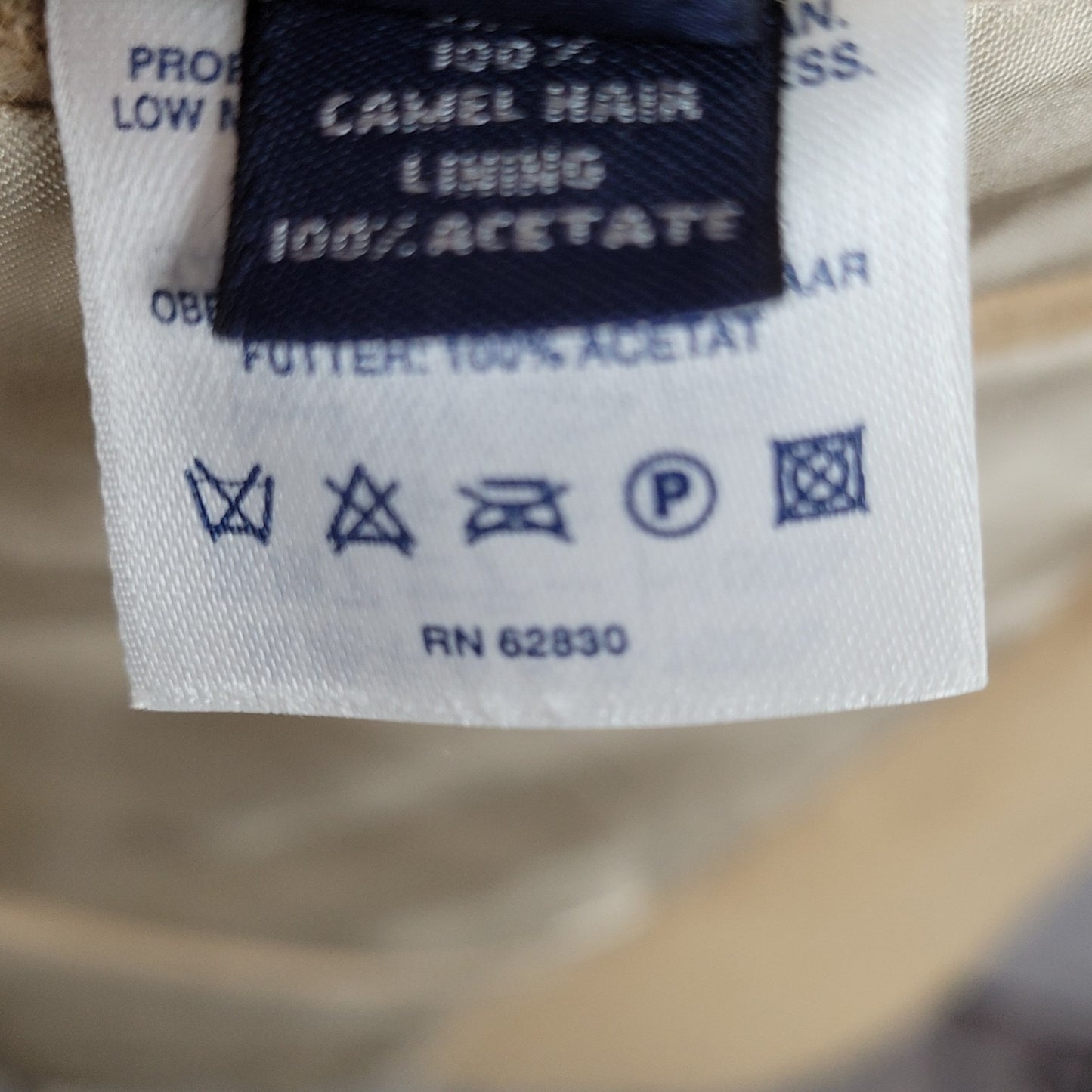 Lands' End Tan 100% Camelhair 2 Button Single Vented Notch Blazer Sport Coat 43L