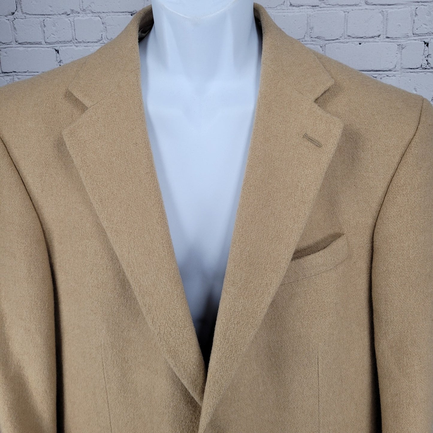 Lands' End Tan 100% Camelhair 2 Button Single Vented Notch Blazer Sport Coat 43L