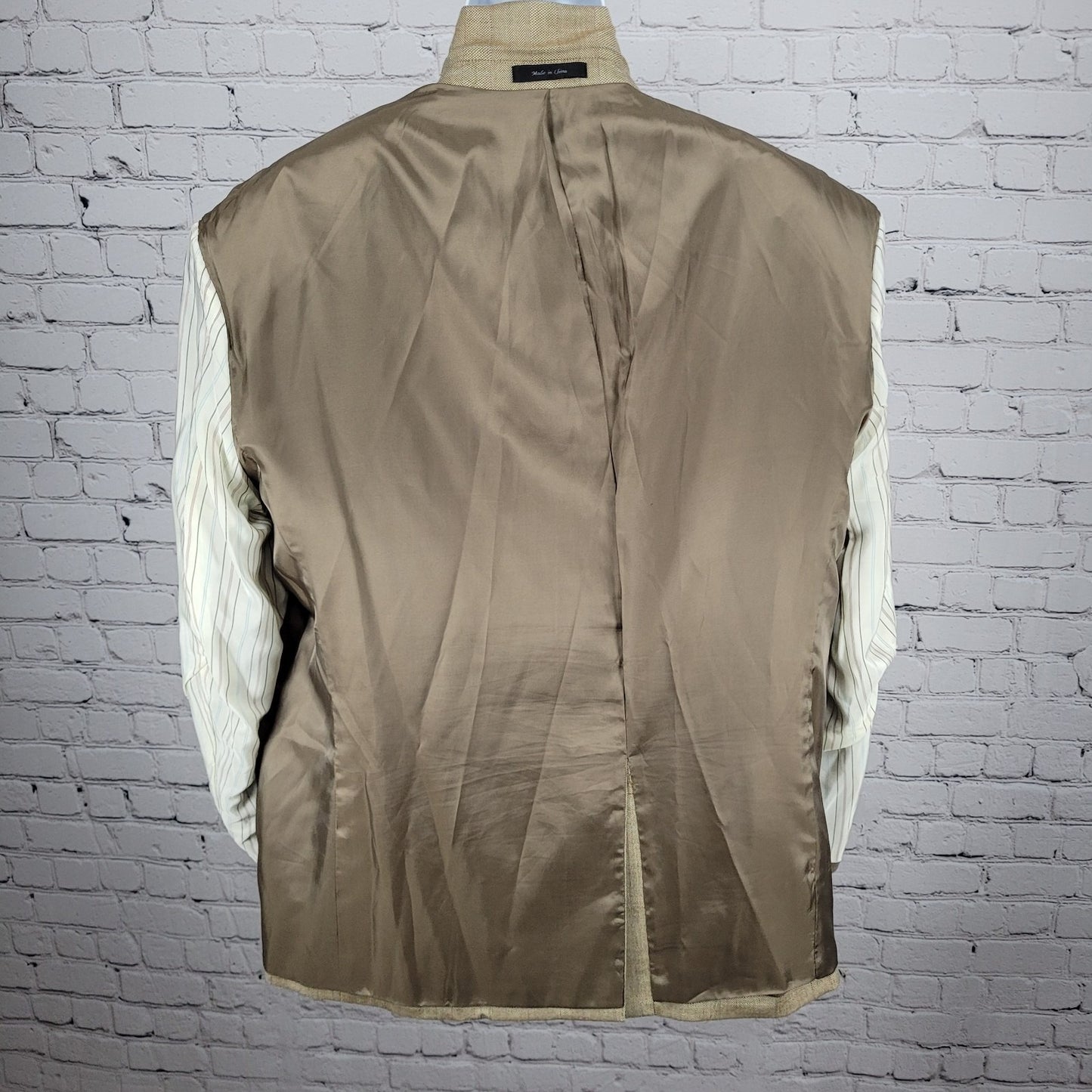 Lauren Ralph Lauren Tan Silk Wool Blend 2 Button Notch Blazer Sport Coat 48R