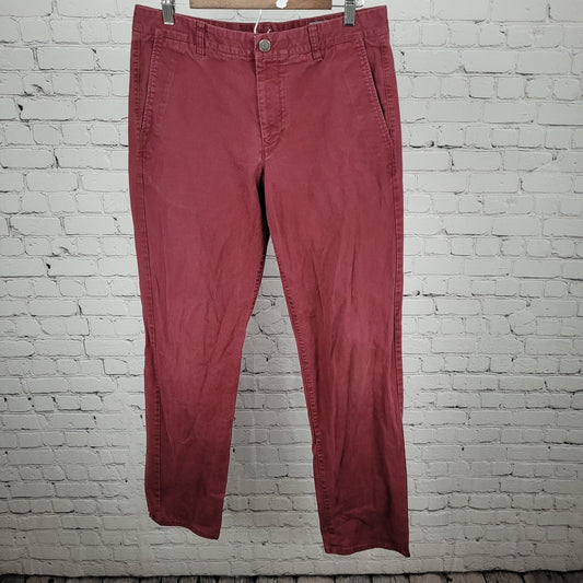 Bonobos Red Cotton Stretch Straight Leg Chino Pants Size 33/34 (33x33)