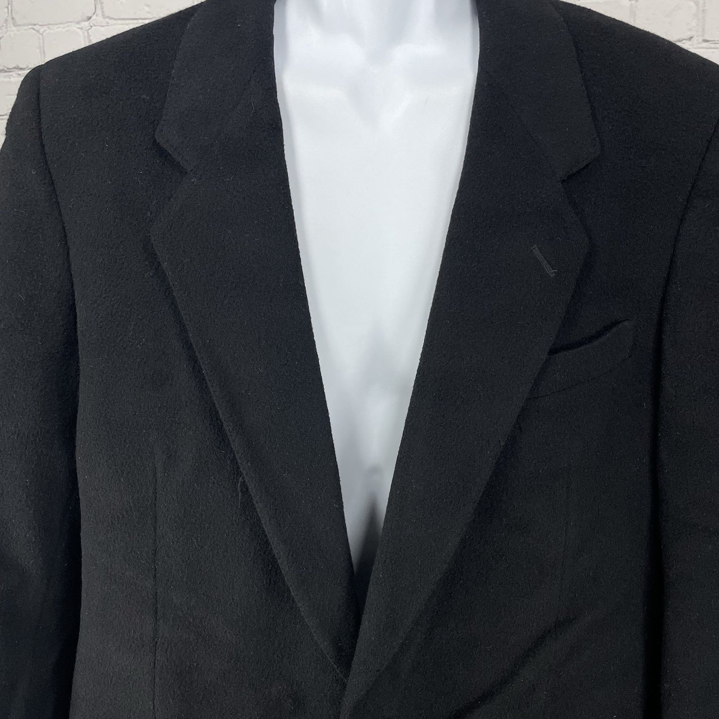 VTG Louis Raphael Black Cashmere Wool Soft 2 Button Blazer Notch Jacket Size 42R