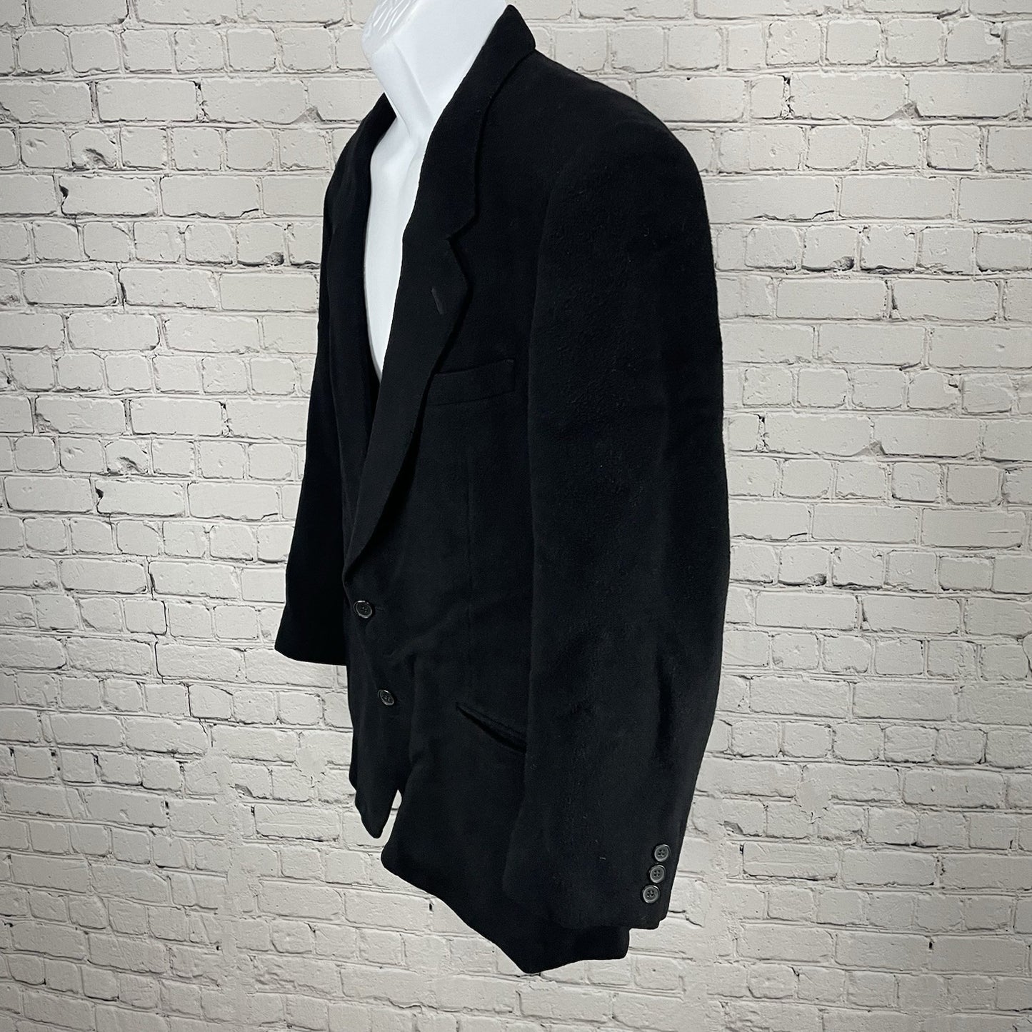 VTG Louis Raphael Black Cashmere Wool Soft 2 Button Blazer Notch Jacket Size 42R