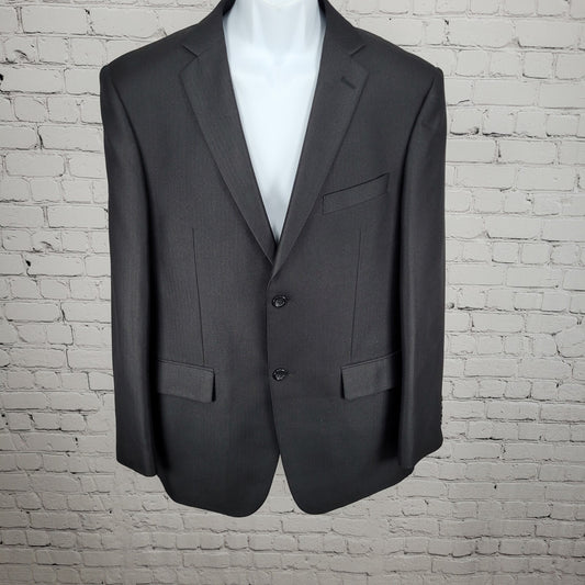 Dolce Vita Italy Black 2 Button Notch Double Vented Blazer Sport Coat Size 40R