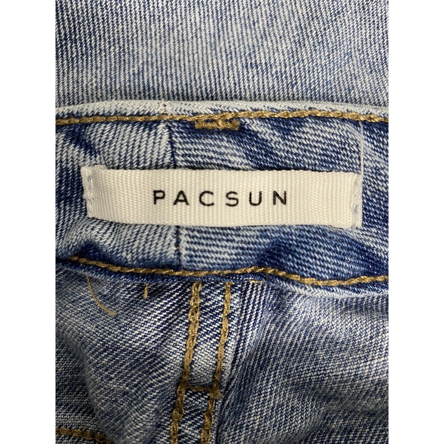 Pacsun Light Wash Mid Rise Straight Leg Distressed Button Up Mom Jeans (22 x 26)