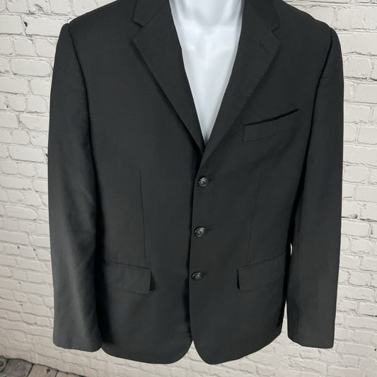 Perry Ellis Black 3 Button Vented Notch Blazer Sport Coat Formal Jacket Size 38R