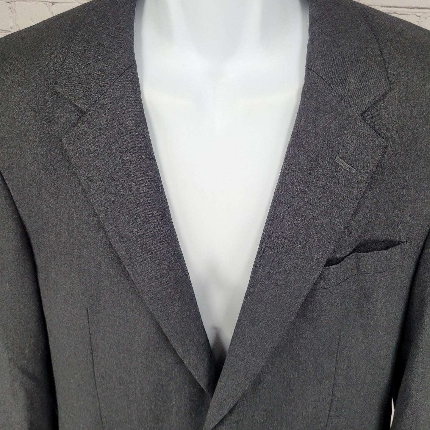 Jos A Bank Grey Wool Cashmere 2 Button Vented Notch Blazer Sport Coat Size 43L