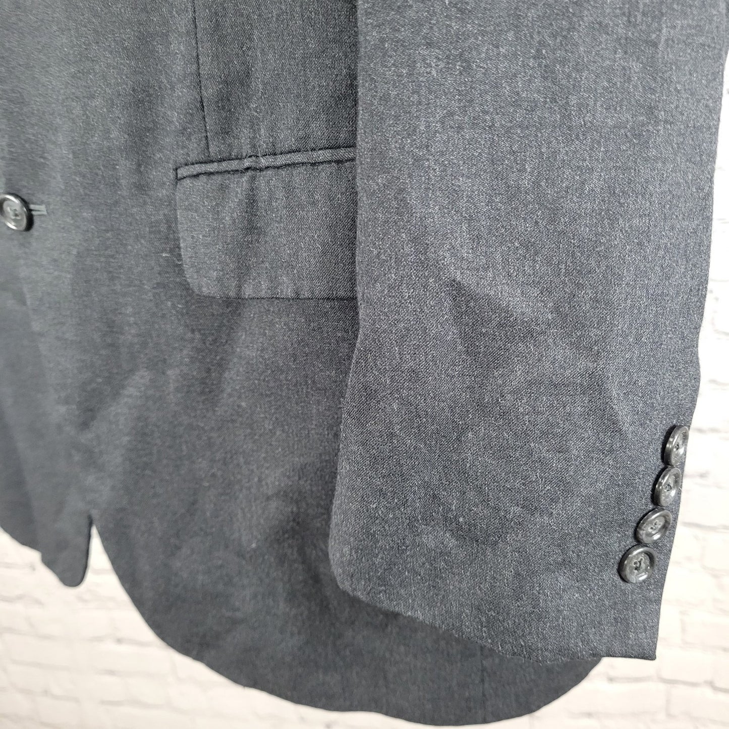 Jos A Bank Grey Wool Cashmere 2 Button Vented Notch Blazer Sport Coat Size 43L