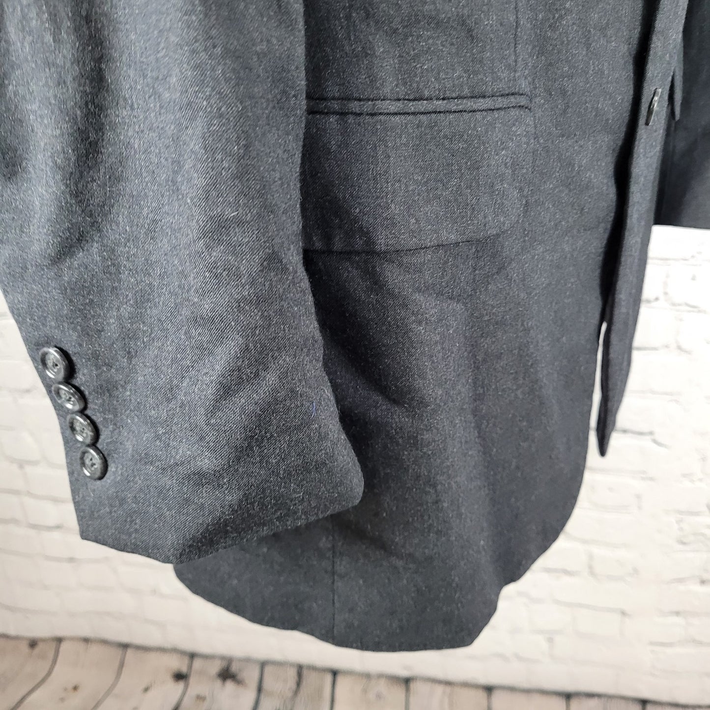 Jos A Bank Grey Wool Cashmere 2 Button Vented Notch Blazer Sport Coat Size 43L