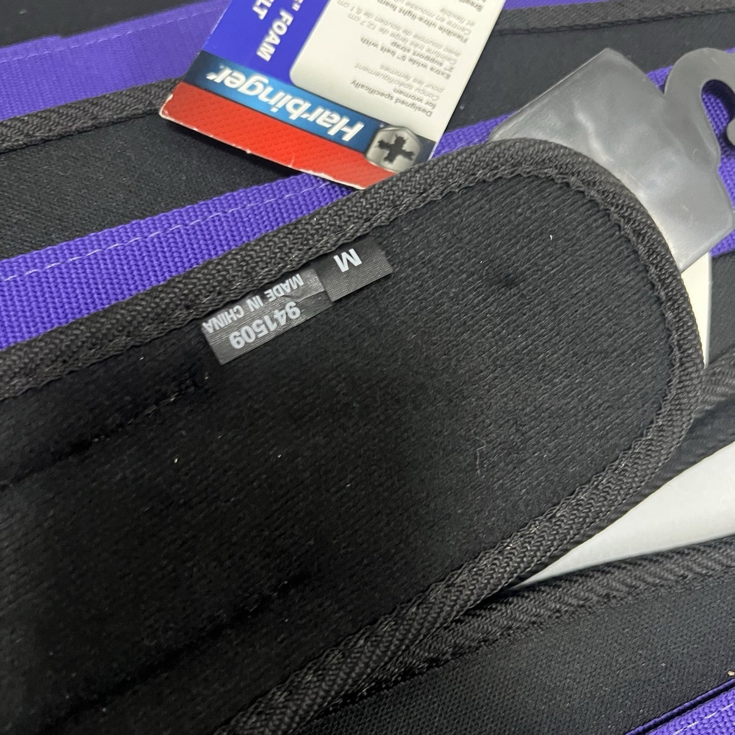 NWT Harbinger Purple Black Womens 5” Foam Padded Core Support Belt Lifting M