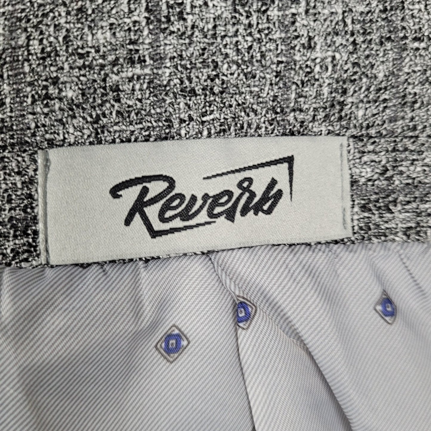 NWT Reverb Grey Striped 1 Button Vented Notch Blazer Sport Coat Size Large L