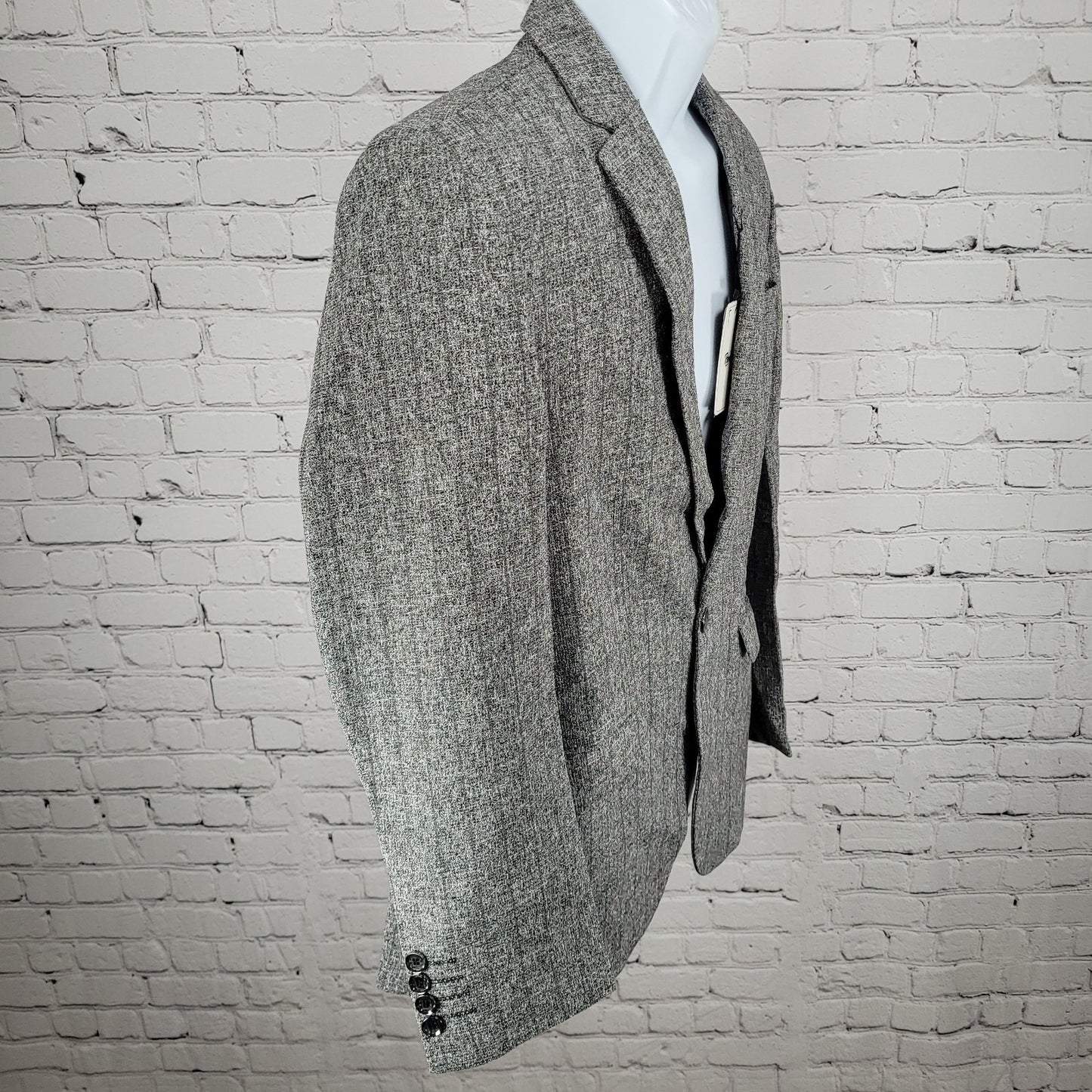 NWT Reverb Grey Striped 1 Button Vented Notch Blazer Sport Coat Size Large L