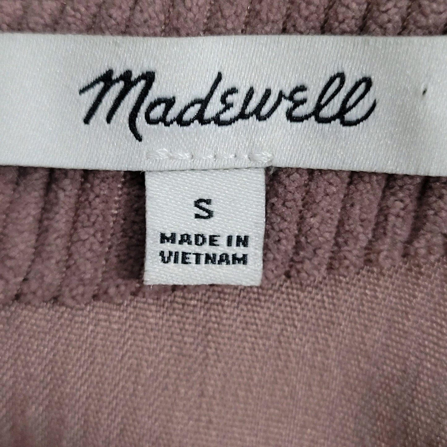Madewell Purple Corduroy Buttoned Back Short Sleeve V Neck Top Size Small S