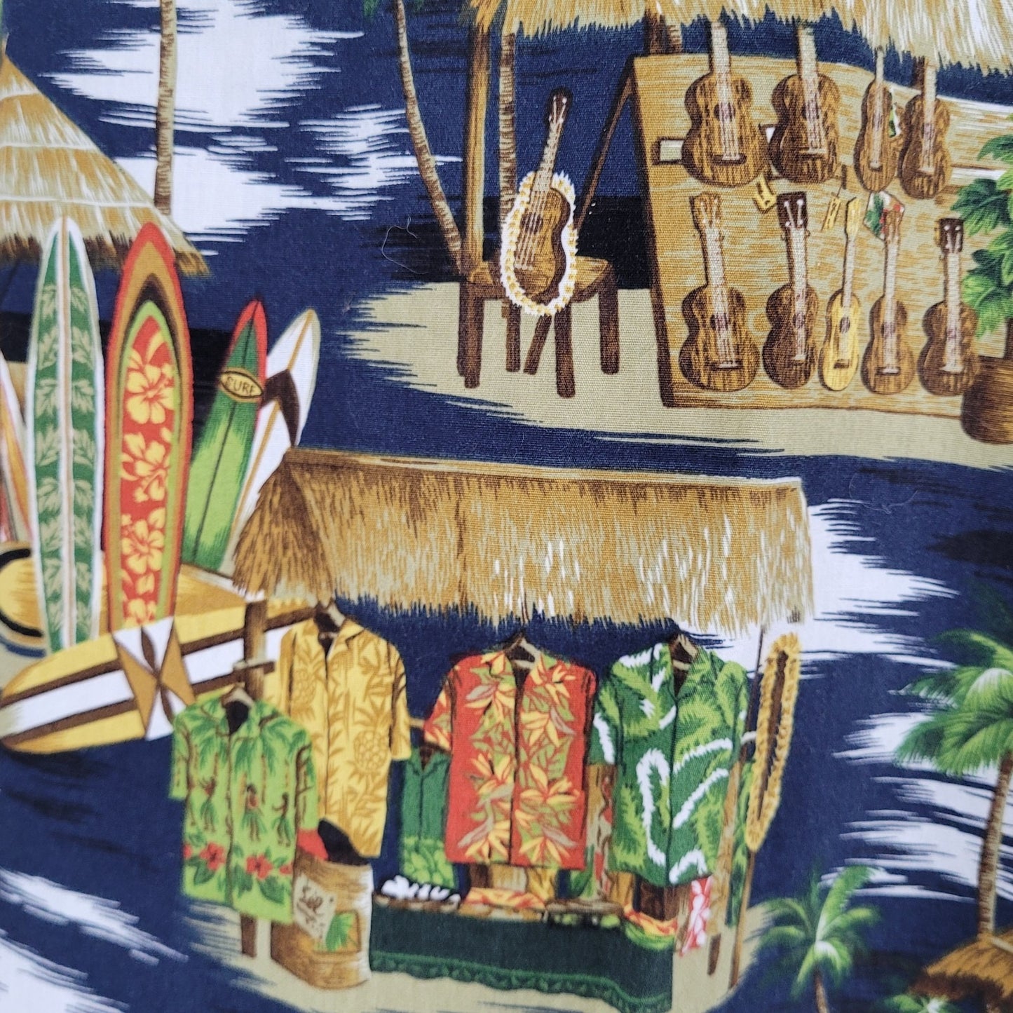 Island Aloha Wear Multicolor Sleeveless Unlined Midi Dress Hawaii USA Large L