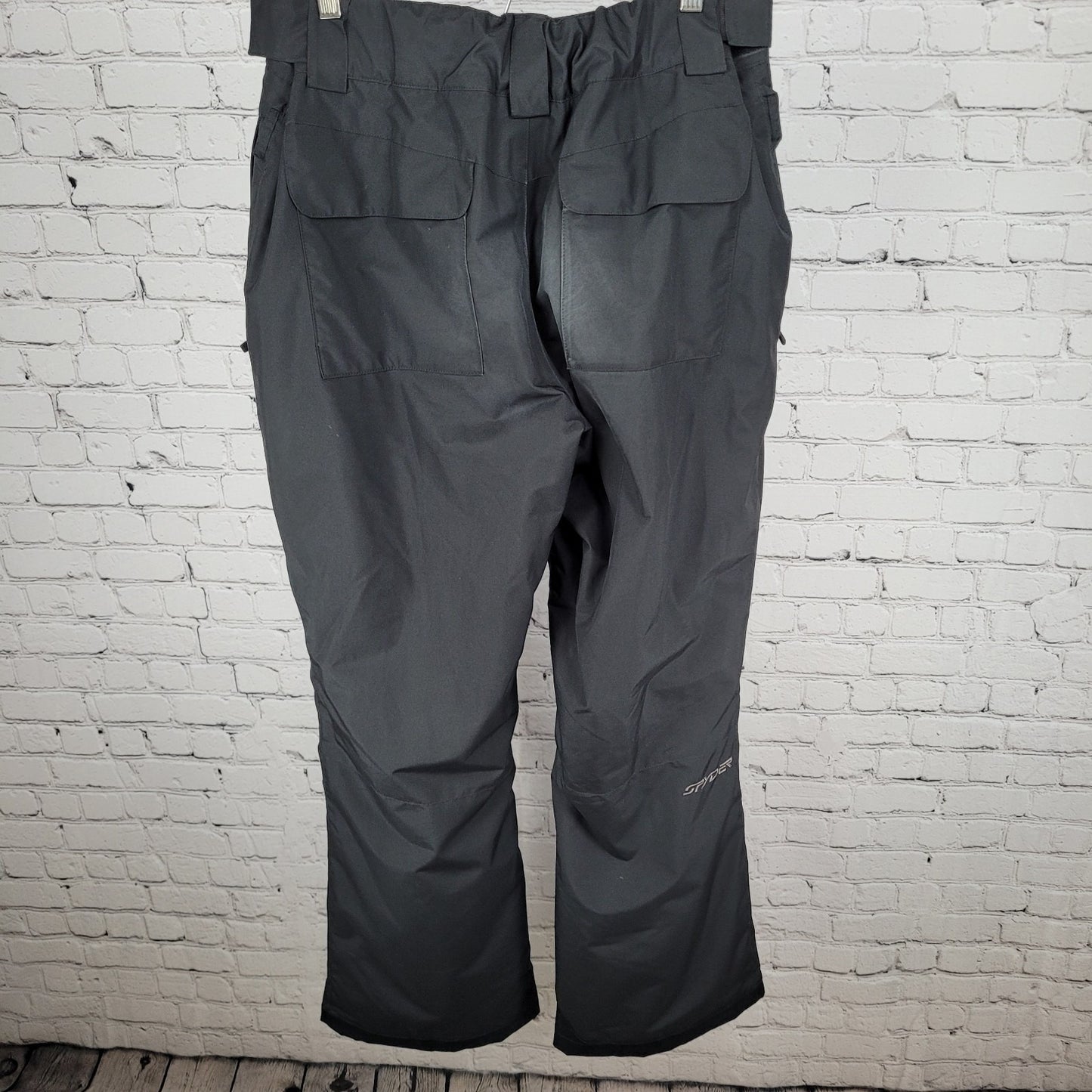 Spyder Black Spylon Insulated Adjustable Waist Snow Pants Size Large L (36x32)