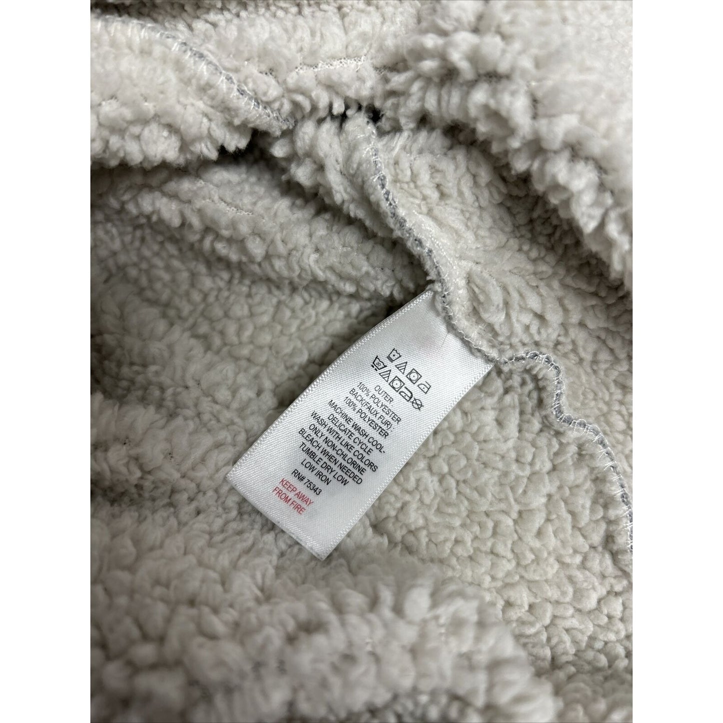 Tahari Solid Gray Fleece Lined Long Sleeve Hooded Waist Tie Robe/ Jacket L