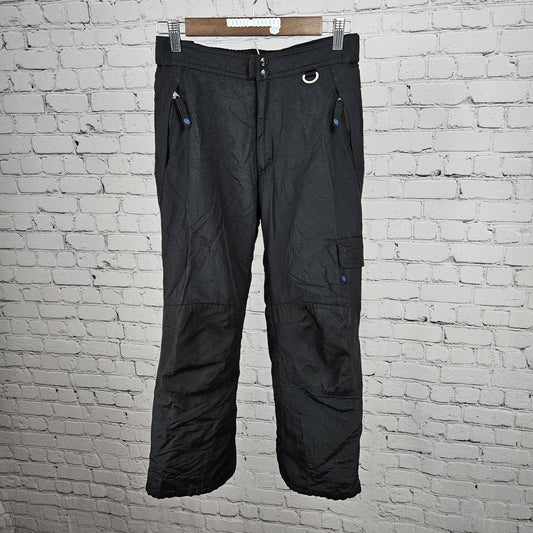 Slalom Black Adjustable Waist Zip Cargo Pocket Snow Ski Pants Youth Medium M