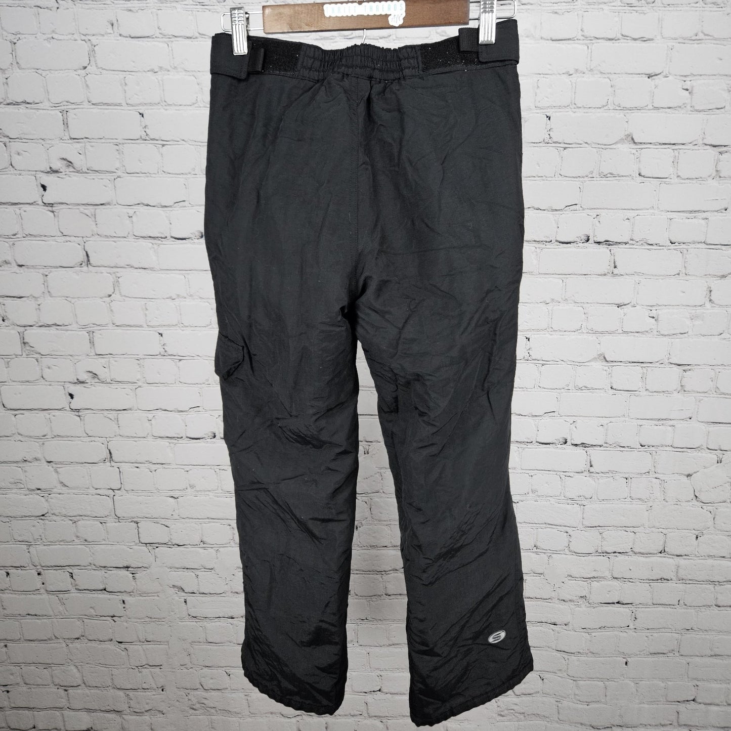 Slalom Black Adjustable Waist Zip Cargo Pocket Snow Ski Pants Youth Medium M