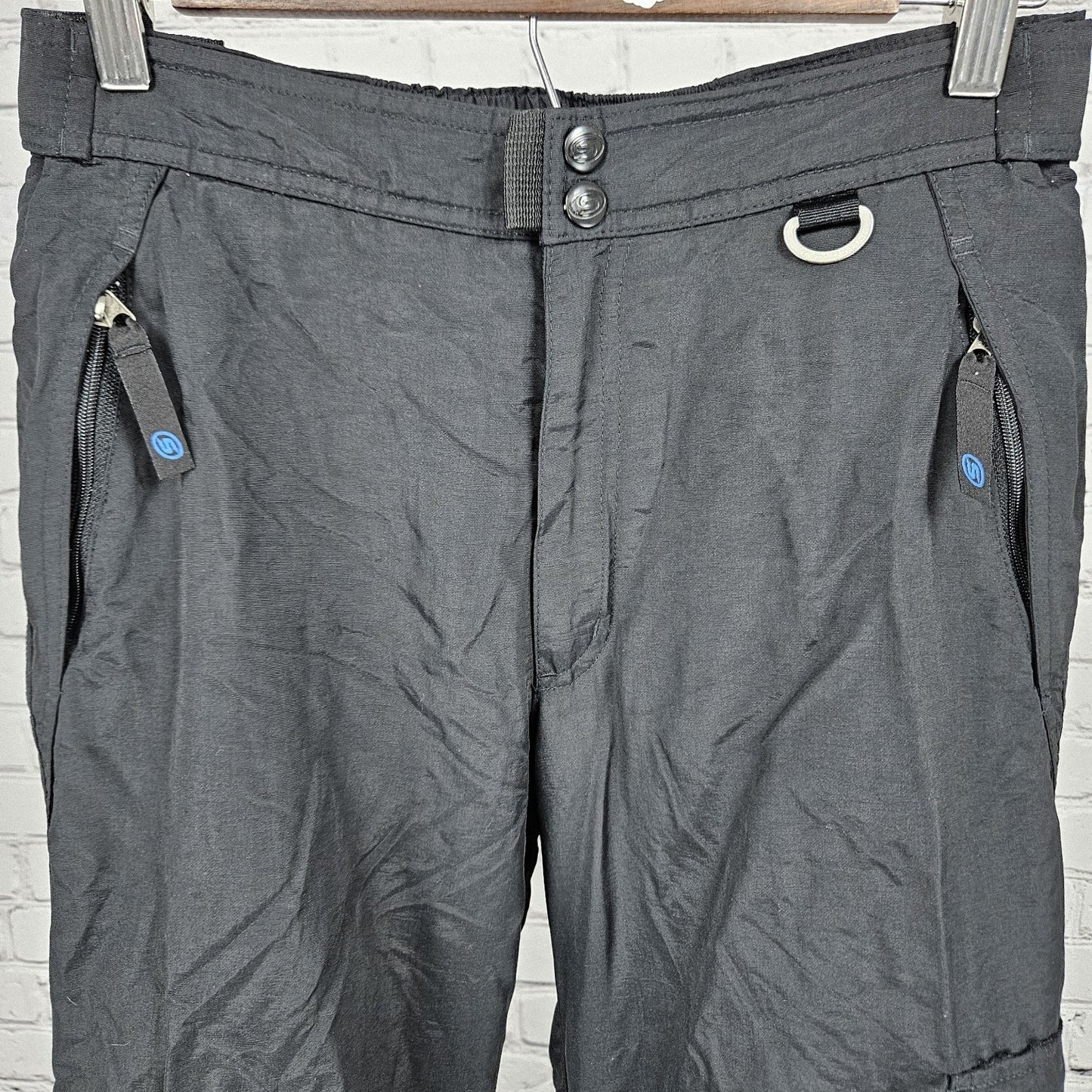 Slalom Black Adjustable Waist Zip Cargo Pocket Snow Ski Pants Youth Medium M