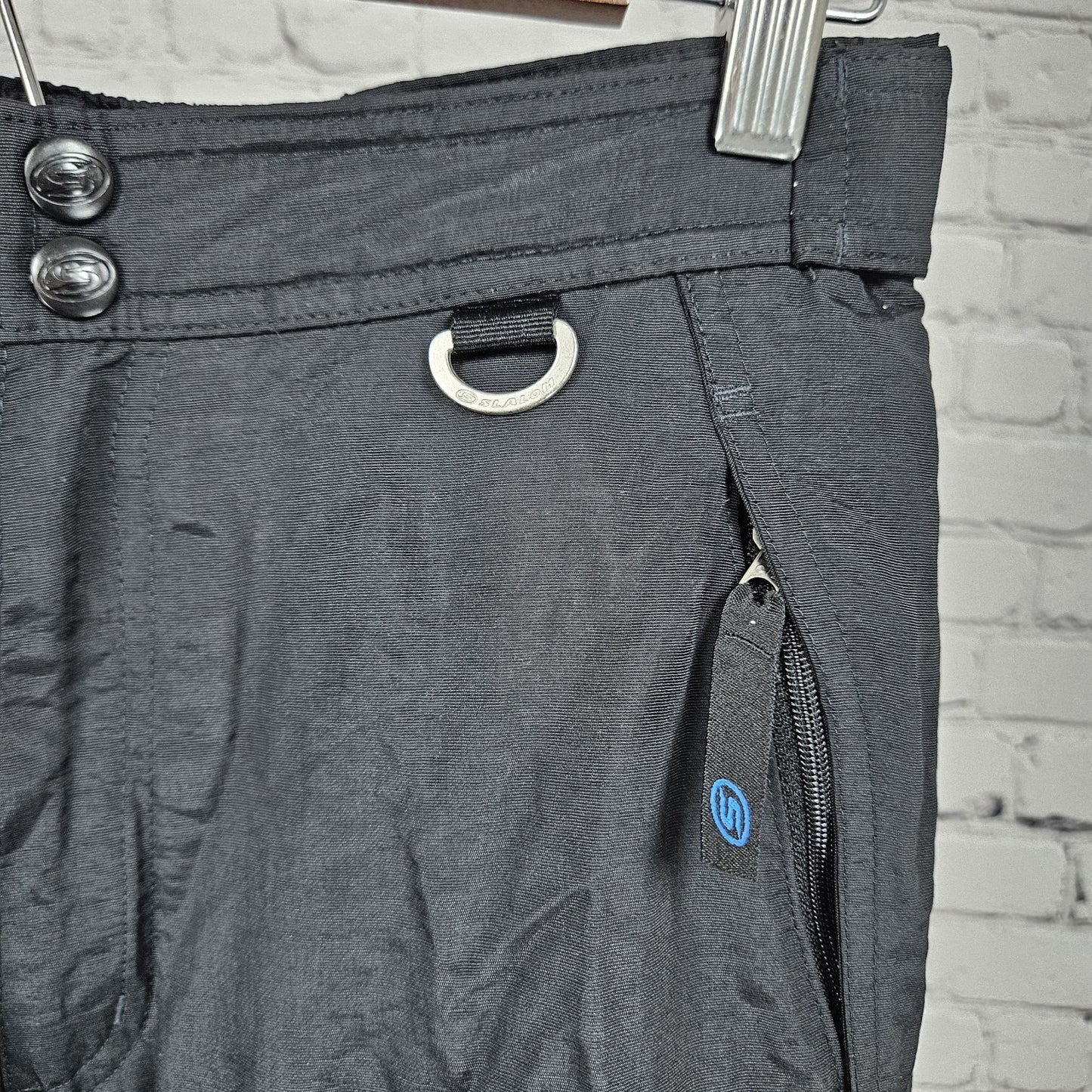 Slalom Black Adjustable Waist Zip Cargo Pocket Snow Ski Pants Youth Medium M