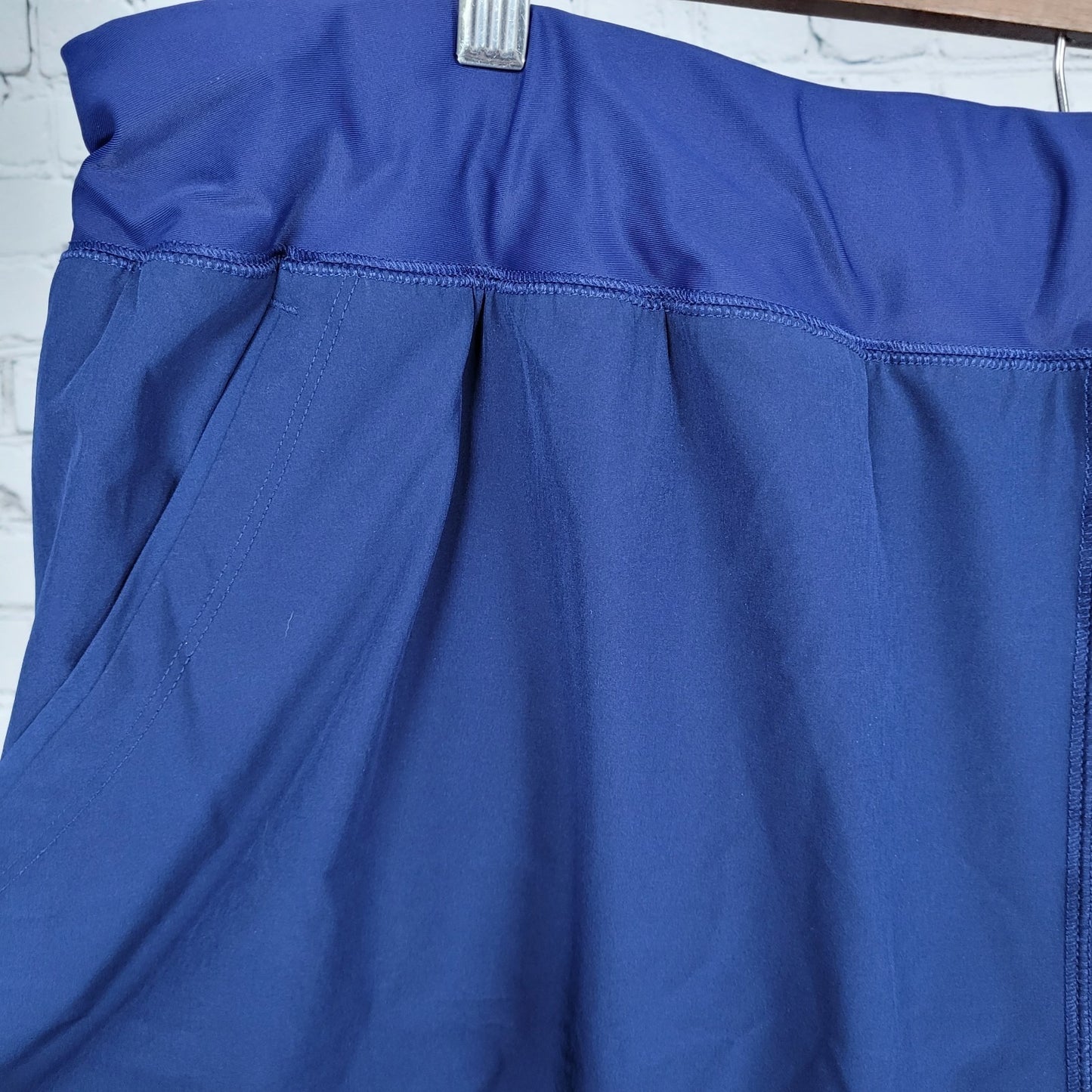 Lands End Navy High Rise Built In Panty Adjustable Stretch Swim Shorts Size 26W