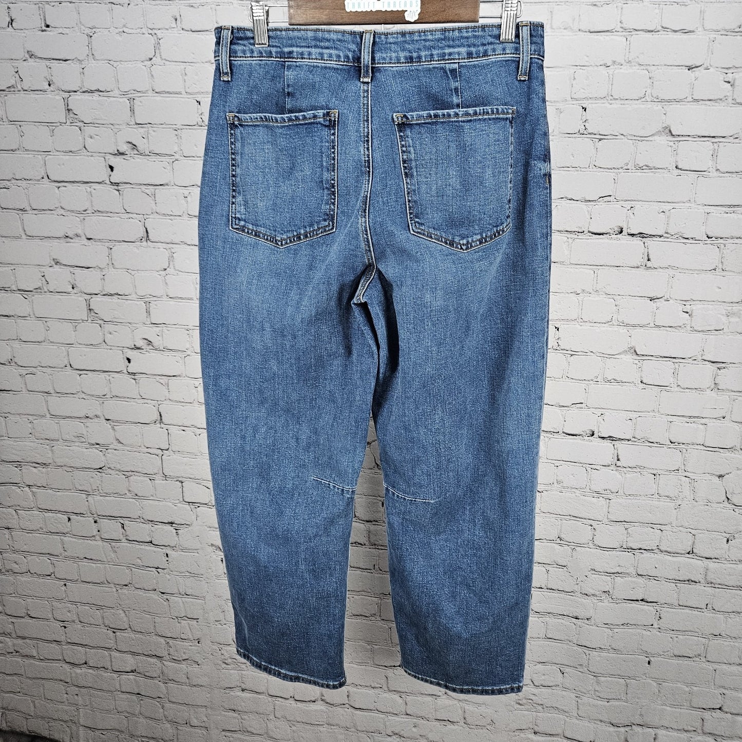 KUT From The Kloth Blue Ashton Barrel Leg High Rise Denim Jeans USA 8 (30x27)