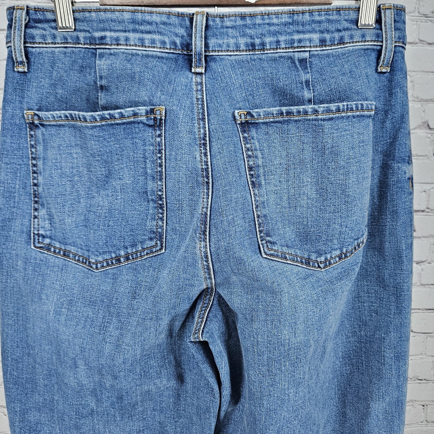 KUT From The Kloth Blue Ashton Barrel Leg High Rise Denim Jeans USA 8 (30x27)