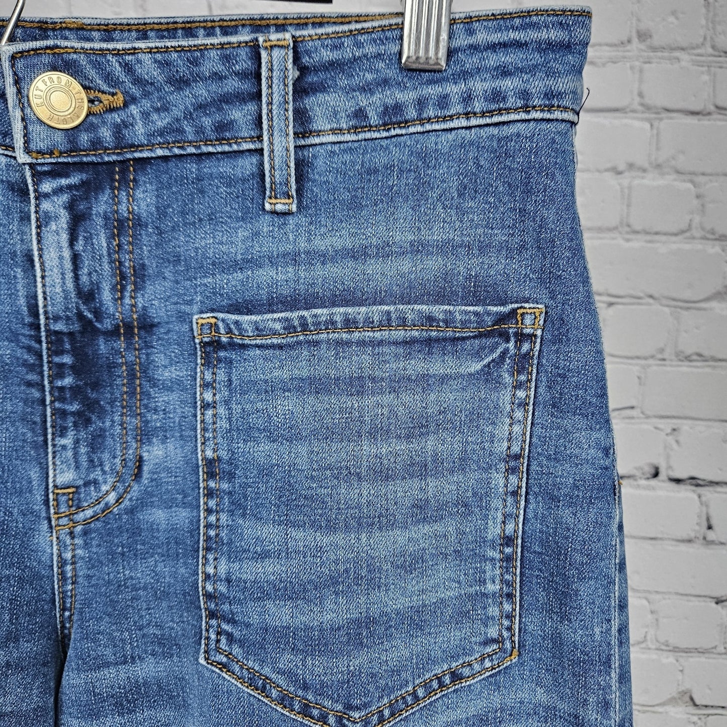 KUT From The Kloth Blue Ashton Barrel Leg High Rise Denim Jeans USA 8 (30x27)