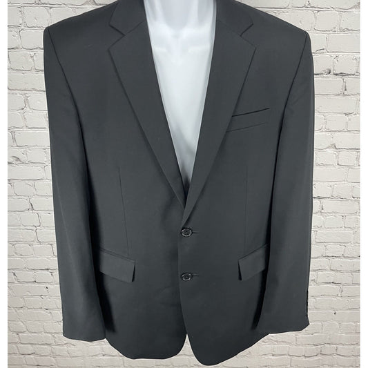 Calvin Klein Black Wool Blend 2 Button Vented Blazer Sport Coat Size Medium M