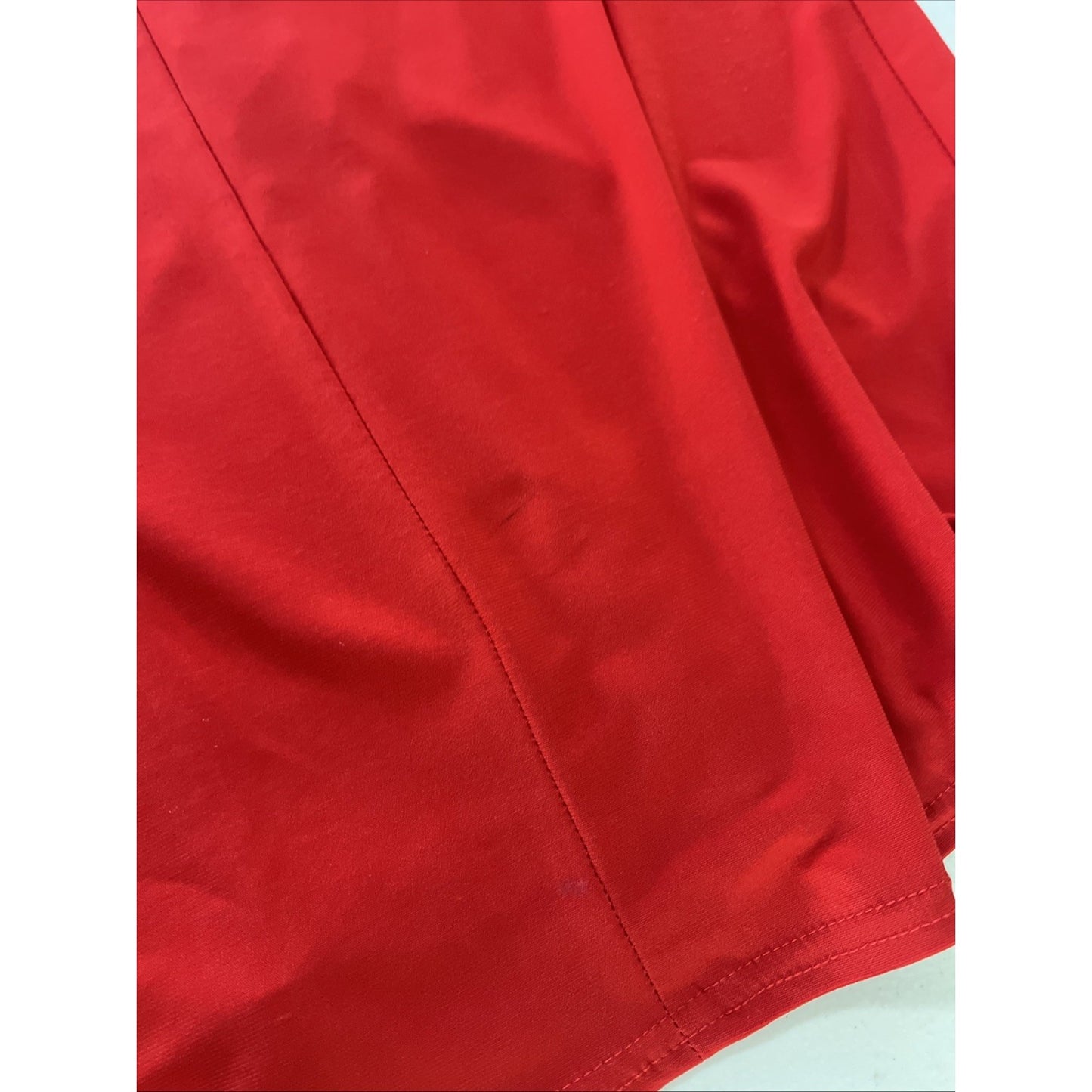 Nicole Miller Studio Red Twist Neck Short Sleeve Lined Back Zip Midi Dress 12