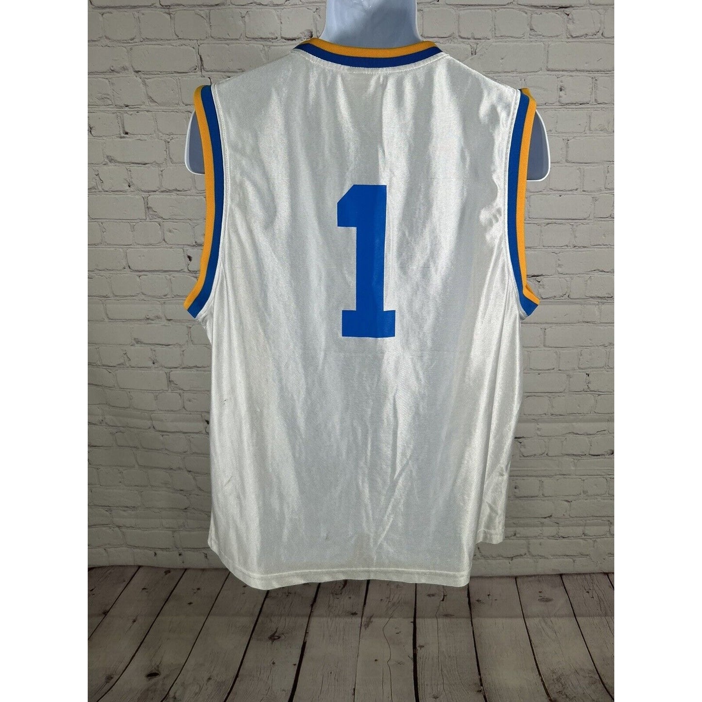 Adidas Forever Sport UCLA #1 White Blue Yellow Jersey Sleeveless Adult M