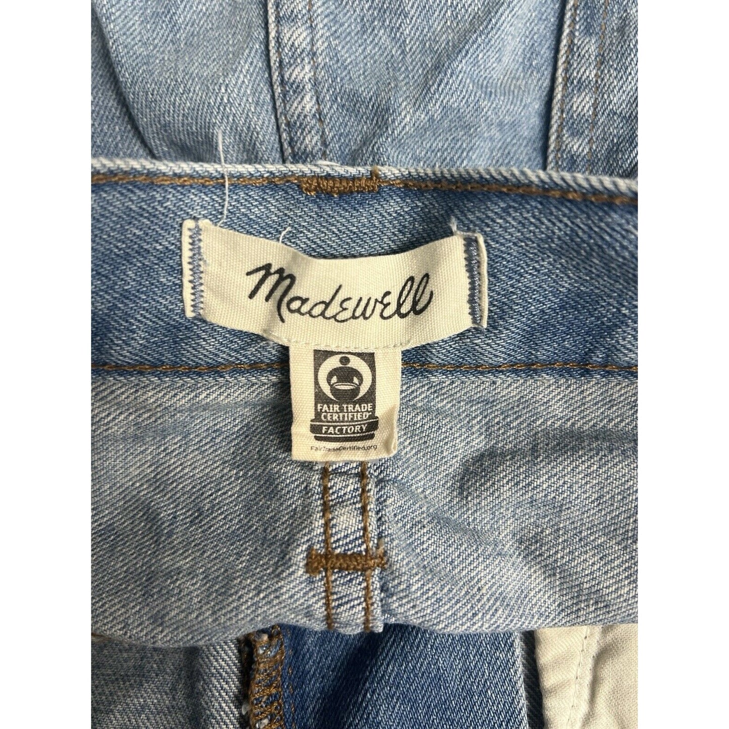 Madewell Light Wash Rigid Denim A-line Jean Skirt Raw Hem Women’s Size 27