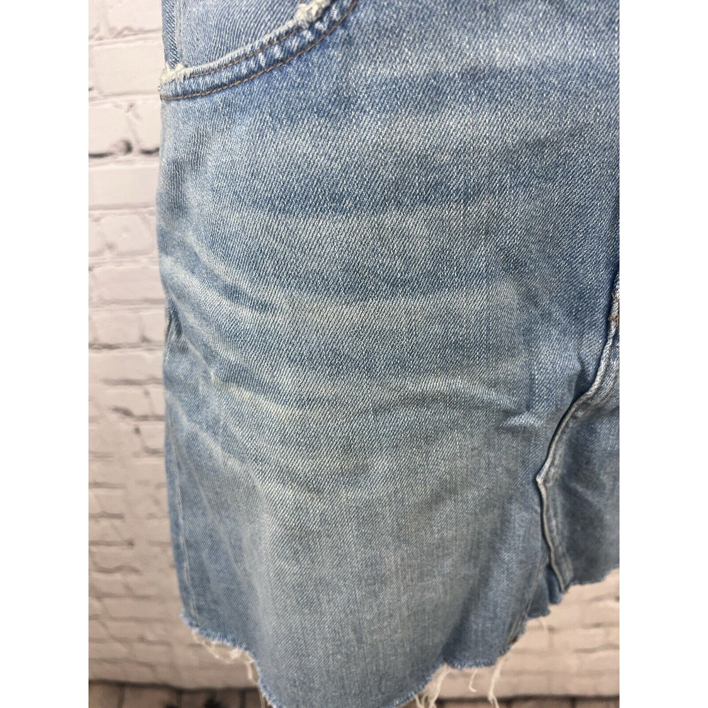 Madewell Light Wash Rigid Denim A-line Jean Skirt Raw Hem Women’s Size 27