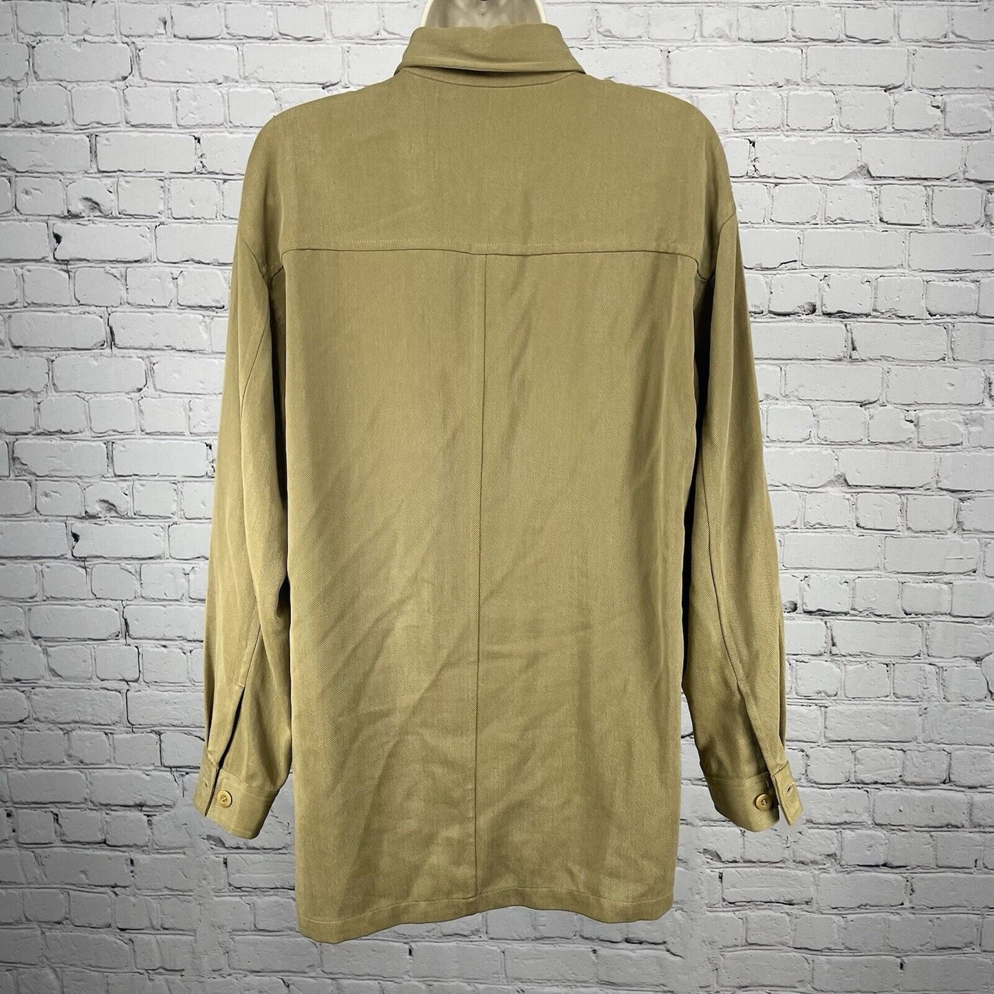 VTG Bushwacker Tan Soft Heavy Textured Buttoned Lined Long Sleeve Shirt Small S