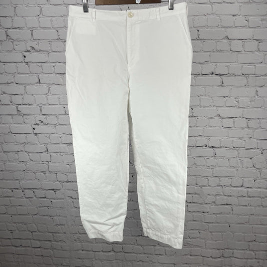 Tuckernuck White 100% Cotton High Rise Tapered Chino Pants Size 10 (32x27)