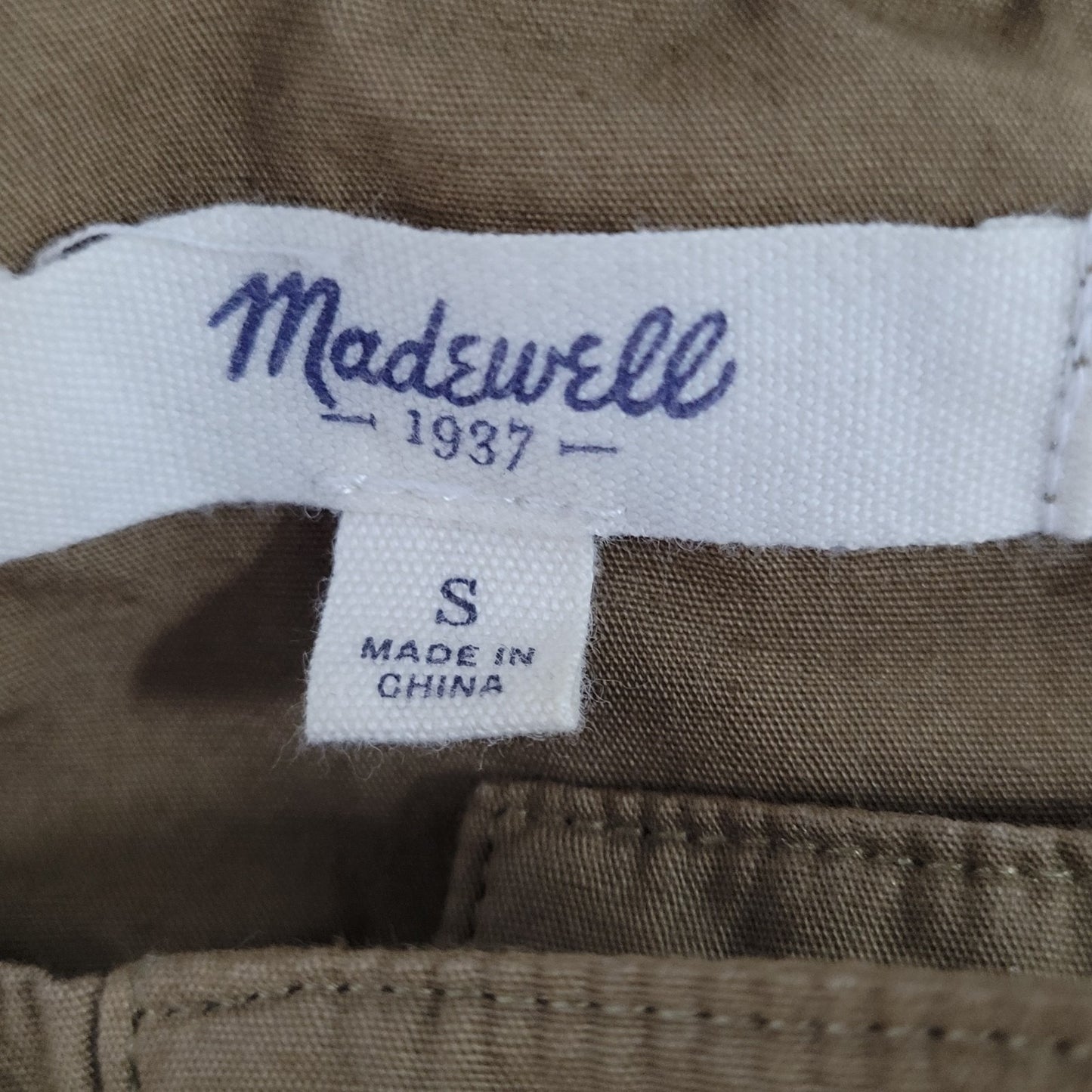 Madewell Green 100% Cotton 3/4 Sleeve Boxy Buttoned Top Size Small S