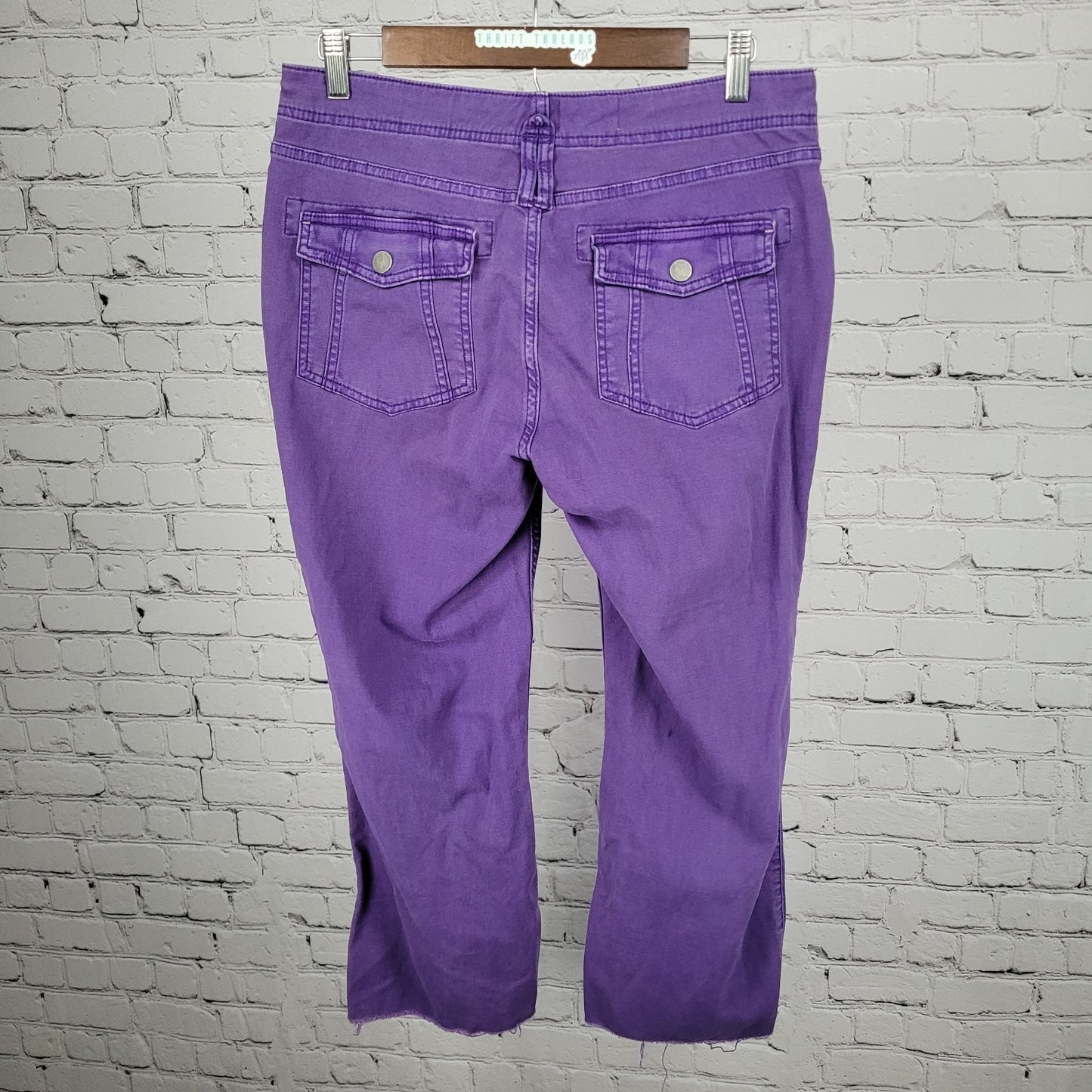 Pilcro Anthropologie Purple Cotton Stretch Mid Rise Crop Pants 28P (30x24)
