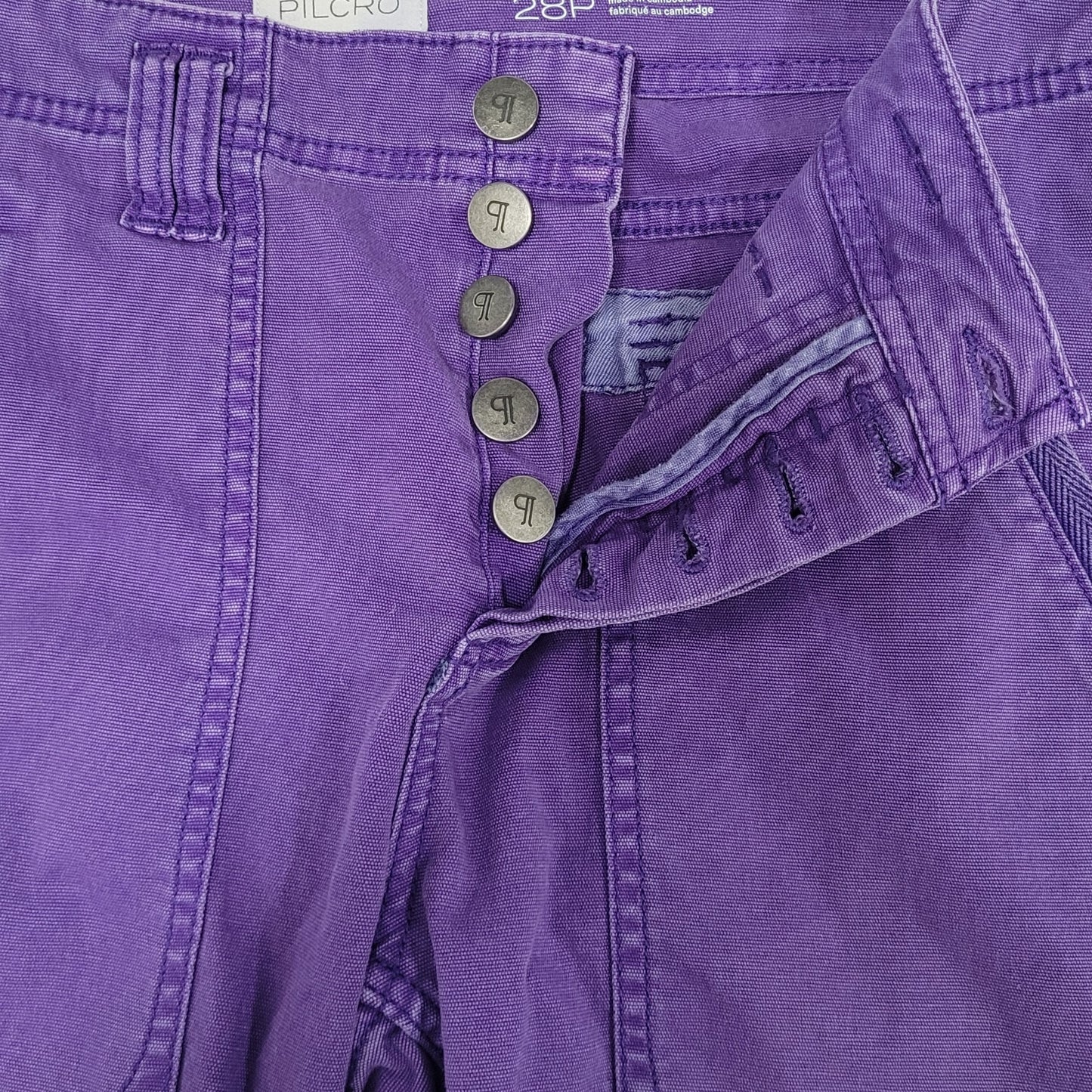Pilcro Anthropologie Purple Cotton Stretch Mid Rise Crop Pants 28P (30x24)