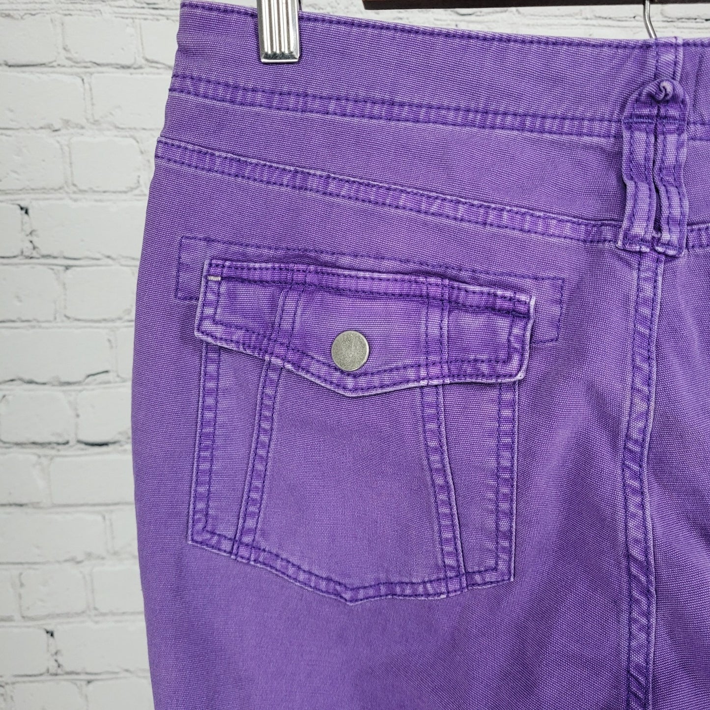 Pilcro Anthropologie Purple Cotton Stretch Mid Rise Crop Pants 28P (30x24)